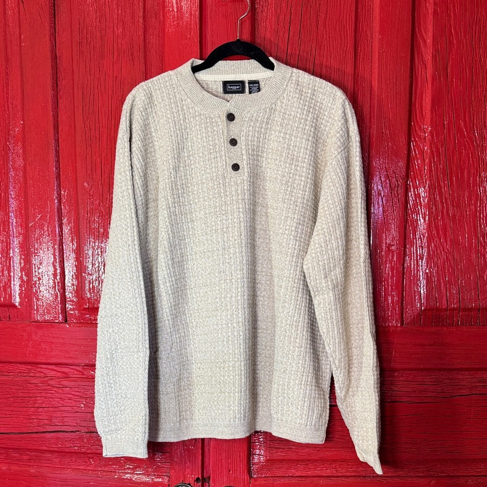 Haggar Cream Crewneck Sweater